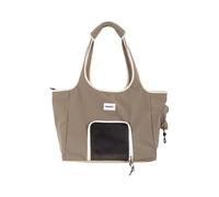 Galatée Pet Shoulder Bag, Made Of Waterproof Nylon Fabric, Portable With Handles, Built-In Hard Base To Prevent Collapse, Escape-Proof And Breathable (Brown)