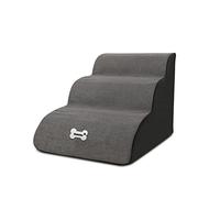 Galatée Pet Stairs, Washable & Zippered Cover Removable Pet Ramp, High Density Foam Dog Stairs, Dog Steps, 3 Floors Of Pet Stairs, Dog Sofa Bed(Grey)