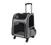 Galatée Pet Stroller, Dog Backpack With Removable Rolling Wheels, Airline Approved Dog Backpack, Pet Travel Bag With Mesh Ventilation Windows(Grey)