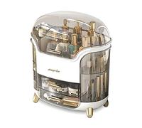 Galatée Portable Light Luxury Series Multi-Function Make Up Case Dustproof Cosmetic Storage Box,Cosmetics Skin Care Products Jewelry Organizer Case Lipstick Box - White