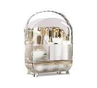 Galatée Portable Retro Series Multi-Function Make Up Case Dustproof Cosmetic Storage Box,Cosmetics Skin Care Products Jewelry Organizer Case Finishing Box - High Translucent White