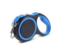 Galatée Retractable Dog Lead, One-Button Brake & Lock, 360° Tangle-Free Extendable Dog Leash With High Density Nylon Braided Tape(M, Black & Blue)