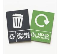 GALATIANS® 2 Sticker Set: Mixed Waste (100 x 150 mm) | Bin Labels | Durable Dustbin Stickers For Indoor And Outdoor Use | Ideal For Plastic Recycling Bin