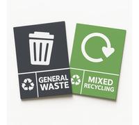GALATIANS® 2 Sticker Set: Mixed Waste (100 x 150 mm) | Bin Labels | Durable Dustbin Stickers for Indoor and Outdoor Use | Ideal for Plastic Recycling Bin