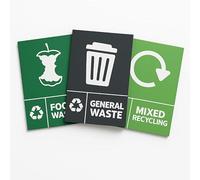 GALATIANS® 3 Sticker Set: Mixed Waste (100 x 150 mm) | Bin Labels | Durable Dustbin Stickers For Indoor And Outdoor Use | Ideal For Plastic Recycling Bin