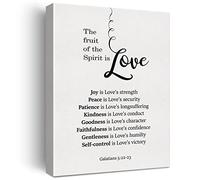 Galatians 5:22-23 Sign Bible Verse Canvas Home Wall Art Decor Scripture Painting 12x15 Fruit of the Spirit Poster Framed Ready to Hang