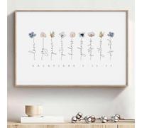 Galatians 5 22-23 Wall Art Fruit of the Spirit Picture Floral Scripture Wall Art Minimalist Flower Posters Bible Verse Quotes Plant Floral Pictures Modern Flower Poster for Living Room 16x24in
