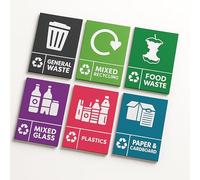GALATIANS® 6 Sticker Set: Mixed Waste (100 x 150 mm) | Bin Labels | Durable Dustbin Stickers For Indoor And Outdoor Use | Ideal For Plastic Recycling Bin