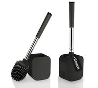 GALATIANS® |Black Toilet Brush & Holder | Modern Loo Brush Set for Stylish Bathrooms | Durable & Hygienic Toilet Cleaning Accessory (Black 2 Unit.)