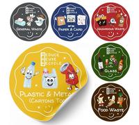 GALATIANS® Recycling Stickers for Bins | Bin Labels Waste and Recycle | Eco-Friendly Signs for Wheelie Bins