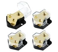 Galaton 4 Pcs 12V Power Distribution Block, 2 Way Ground Distribution Block 0/2/4 Gauge in 4/6/8 Gauge Out, Amp Splitter Ground Distributor Suitable for Automotive Car Boat