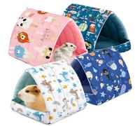 Galaton 4 Pcs Guinea Pig Hideout, Guinea Pig Bed Tunnel Washable Small Animal House Cage Accessories for Mouse Chinchillas Hamsters Hedgehogs Ferrets Bearded Dragons and Rats Other Small Animals