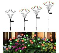 Galavasen Swaying Solar Garden Lights, 8 Modes Red and Green Firefly Lights Solar Outdoor, Solar Firefly Garden Lights for Outside Yard Backyard Patio Pathway Christmas Garden Decor 4 Pack(R&G)