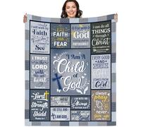 GalaVee Christian Gifts for Women Men, Child of God Blanket 60x50, Inspirational Scripture Quotes Soft Flannel Blanket, Religious Gifts for Believers, Home Decor for Bed Sofa
