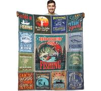 GalaVee Fishing Gift Throw Blanket for Men Women Who Love Fishing, Blanket 60x50, Funny & Inspirational Quotes Soft Flannel Blanket, Angler Gifts for Dad Husband, Home Sofa Bed Decor