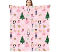 GalaVee Nutcracker Christmas Throw Blanket 60x50, Christmas & Fairy Tale Gifts for Girls Women, Soft Cozy Flannel Blanket with Ballet & Holiday Designs, Home Decor for Sofa Bed