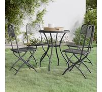 galax small round metal mesh 5 piece dining set in anthracite