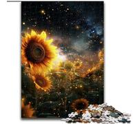 Galaxies Sunflowers Puzzles for 1000 Piece Jigsaw Puzzles for Adults Home Activity for Holidays, Birthdays, And Family Game Nights size : 50x75cm