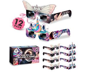 Galaxium 12 Solar Eclipse Glasses Girls 2026, Princess Design | ISO 12312-2