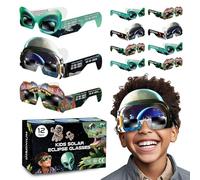 Galaxium Solar Eclipse Glasses Kids 2026 [12 Pack] Mix Alien Astronaut Dinosaur Design AAS Approved Iso 12312 2 Ce Certfied Boys Solar Eclipse Viewing Glasses