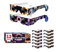 Galaxium Solar Eclipse Glasses Kids 2026 | 12 Pack Mix Animals Design | AAS Approved ISO 12312-2 | Solar Eclipse Viewing Glasses for Boys & Girls