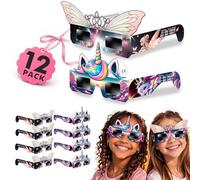 Galaxium Solar Eclipse Glasses Kids AAS Approved 2026 - [12 Pack] Mix Unicorn & Princess Design - ISO 12312-2 & CE Certfied