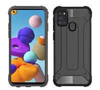 Galaxy A21s Case, Galaxy A21s Shockproof Case Premium Protective Poly-carbonate Hybrid Anti Slip Galaxy A21s Armor Flexible Inner Protection Phone Cover for Samsung Galaxy A21s (BLACK)