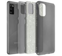 Galaxy A41 Glitter Case Adjustable Silicone Semi-rigid silver