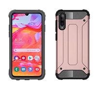 Galaxy A70 Case, Rugged Tough Dual Layer Galaxy A70 Armor Case Protective Shockproof Heavy Duty Hard Shell Impact Protection Defender Survivor Bumper Cover for Samsung Galaxy A70 (ROSE GOLD)