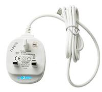 Galaxy A71 A51 / A33 A53 A42 5G / A21s A12- Mains Charger Adapter Type C Fast Charger UK 3 Pin Reversible Connector For Samsung A11/A31 M31 M32/ A51 5G A71 5G/ A41 (WHITE)