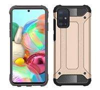 Galaxy A71 Case, Galaxy A71 Shockproof Case Premium Protective Poly-carbonate Hybrid Anti Slip Galaxy A71 Armor Flexible Inner Protection Phone Cover for Samsung Galaxy A71 (GOLD)