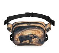 Galaxy African Elephant Waist Bag Multifunction Pack for Travel Sport Running Fanny Pack Bumbag Pouch Purse Belt Bag for Women Men Kids Girls Boys
