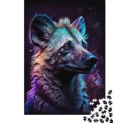 Galaxy African Hyena Puzzle Premium 100% Recycled Board Paper Rectangular Jigsaw Puzzle for Adults Teen Unique Gift 300pcs (40x28cm)