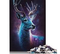 Galaxy Animal Deer 500 Pieces Jigsaw Adult Jigsaw Puzzle,Difficult Puzzle for Adult Challenging Jigsaw Puzzle Gift for Friends Family 500pcs (52x38cm)