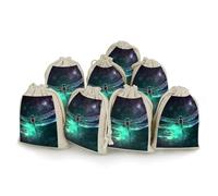 Galaxy Animal Dragonfly 8 PCS Muslin Bags with Drawstring Sachet Bags Empty Small Cotton Drawstring Bag Muslin Reusable & Washable Cotton Bag for Herb Spice Candy Soap Jewelry Wedding Gift Pouches