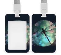 Galaxy Animal Dragonfly Badge Holder Hard Plastic Card Case Protector Pouch Name Key Card Holder Case for Office ID Credit Cards and Proximity Key Cards