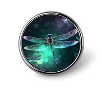 Galaxy Animal Dragonfly Badges Circle with Button Design, Personalized Picture Pin Brooches, Round Badge Holders for Decorate Hat Shirt Clothing Bag Accessories