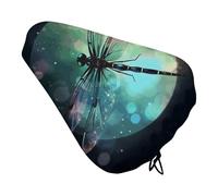 Galaxy Animal Dragonfly Bike Seat Cover for Men Women Water Repellent Exercise Bike Seat Cushion Adjustable Bicycle Seat for Outdoor Biking