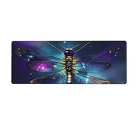 Galaxy Animal Dragonfly Desk Protector Mat, Extra Large and Durable Desk Pad with Non-Slip Backing for Home Office Use
