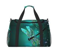 Galaxy Animal Dragonfly Handheld Crossbody Travel Bag Weekender Bag Carry Travel Bag Duffle Bag Gym Bag for Men Women