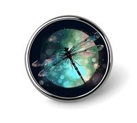 Galaxy Animal Dragonfly Lapel Pin Fashion Brooch Pin Cute Button Badges Round Button Pins Enamel Pins Metal Pinback for Hat Shirt Clothing Bags Decoration, Circular, Aluminum, no gemstone