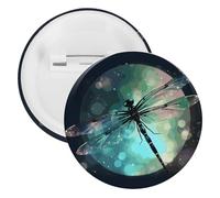 Galaxy Animal Dragonfly Lapel Pins Round Metal Brooch Badge Cute Tie Tack Pin for Hats, Clothing, Bags Unique Fashion Accessories Gift for Men & Women, white, 5PCS