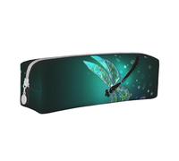Galaxy Animal Dragonfly Leather Pencil Case Zipper Pencil Pouch Pen Holder Case Stationery Bag for School Work Office
