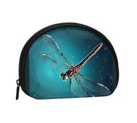 Galaxy Animal Dragonfly Minis Storage Bag Shell Wallet Small Coin Purse with Minis with Zipper Change Purse for Coin Keys You Can Also Store Any Small Objects You Want