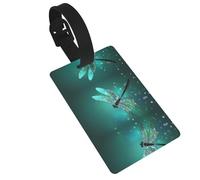 Galaxy Animal Dragonfly Print 5pcs Luggage Tags for Suitcases,Cute Suitcase Tag Identifiers for Baggage Tag for Cruise Airport Travel PVC