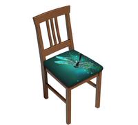 Galaxy Animal Dragonfly Print Stretch Dining Chair Seat Covers Set Of 2, Soft Removable Washable Seat Covers For Dining Chairs, Dining Room Seat Cover Protector