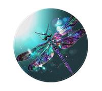Galaxy Animal Dragonfly Printed Gaming Mouse Pad 2 PCS, Round Non-Slip Rubber Base Laptop Mousepad Desk Mat for Gamer, Office, Home