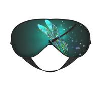 Galaxy Animal Dragonfly Printing Soft Eye Mask,Double-Sided Soft Eye Cover for Sleep,Travel,Yoga, Adjustable Strap, Blocks Light