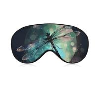 Galaxy Animal Dragonfly Sleep Mask for Women Men Side Sleeper Eye Cover with Adjustable Strap Soft Breathable Blackout Mask Slip-Free Deep Sleeping Travel Essentials