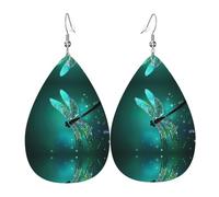 Galaxy Animal Dragonfly Women'S Drop-Shaped Leather Earrings Are Suitable For Parties, Holiday Parties And Gifts.
